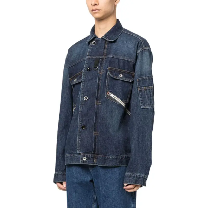 Sacai Straight point Collar Cotton Jacket-3
