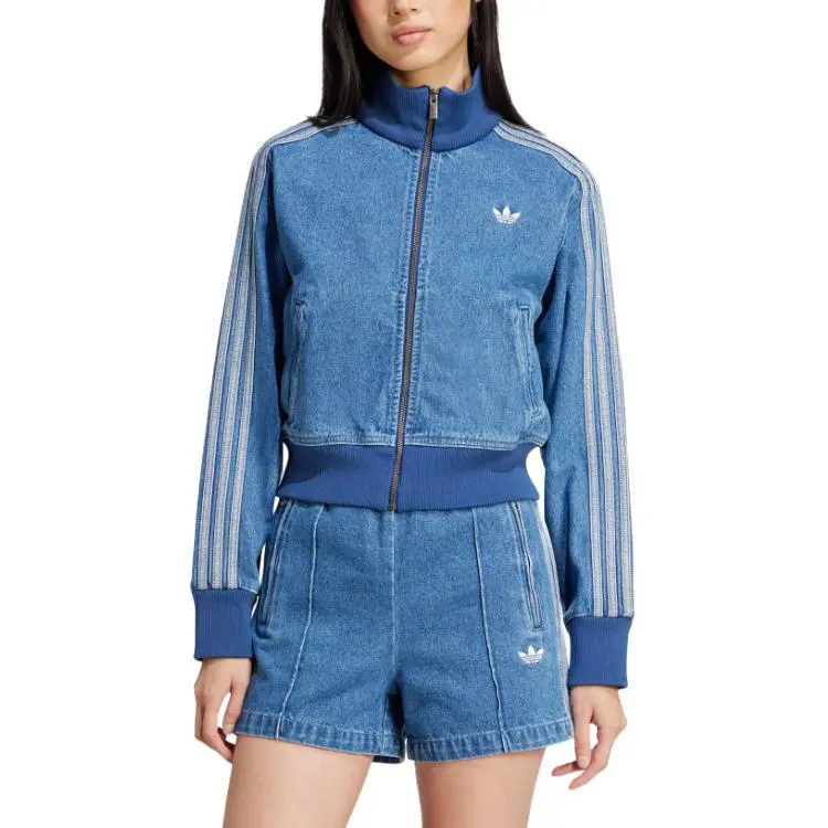 Adidas Women's Adicolor Denim Track Top Indigo Denim-2