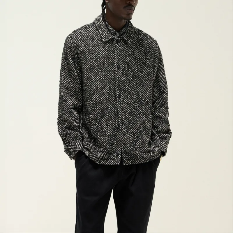 KITH Oversized Herringbone Boxy Collared Overshirt-2