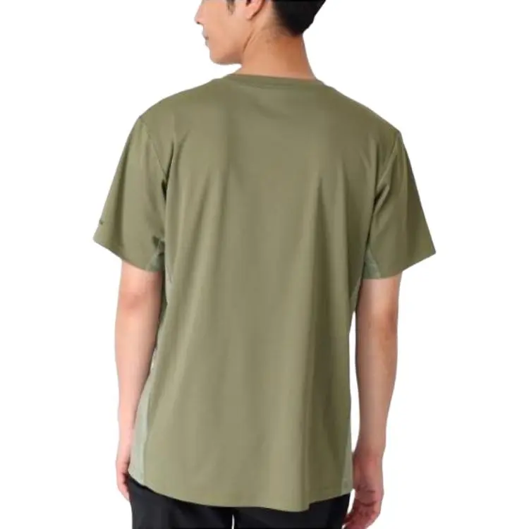 Columbia Crew Neck Fitted Straight Short-Sleeved T-Shirt Men's Army Green-2