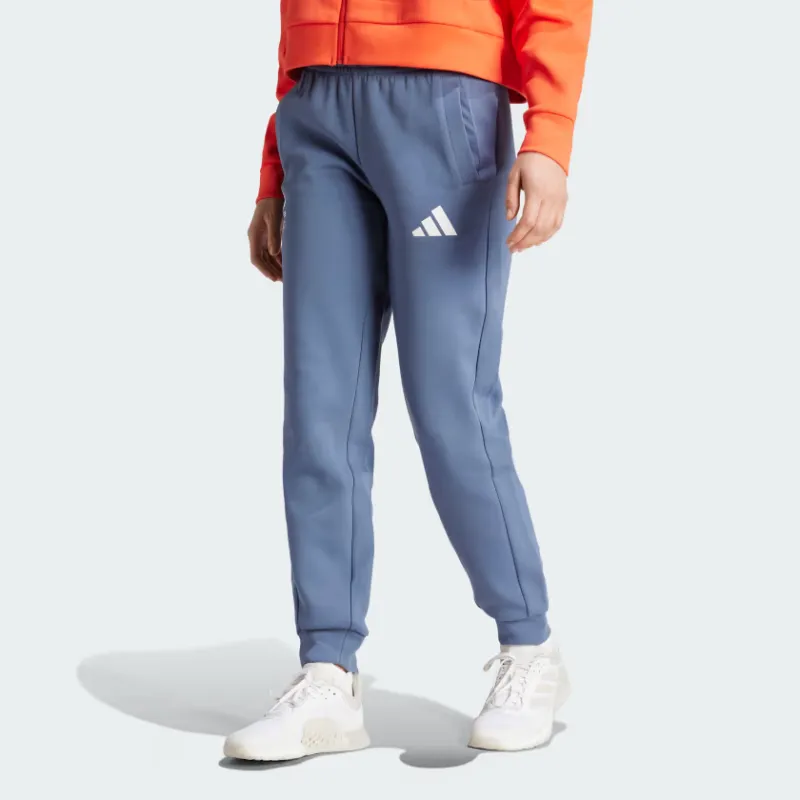 Adidas SS24 TEAM GB TRACKSUIT BOTTOMS Knitted Sports Pants Women's Blue-1