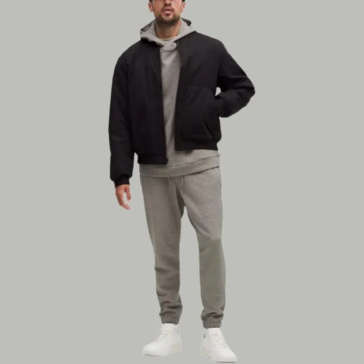 Lululemon Textured Double Knit Knitted Sweatpants Men's Mixed Color Night Black-10