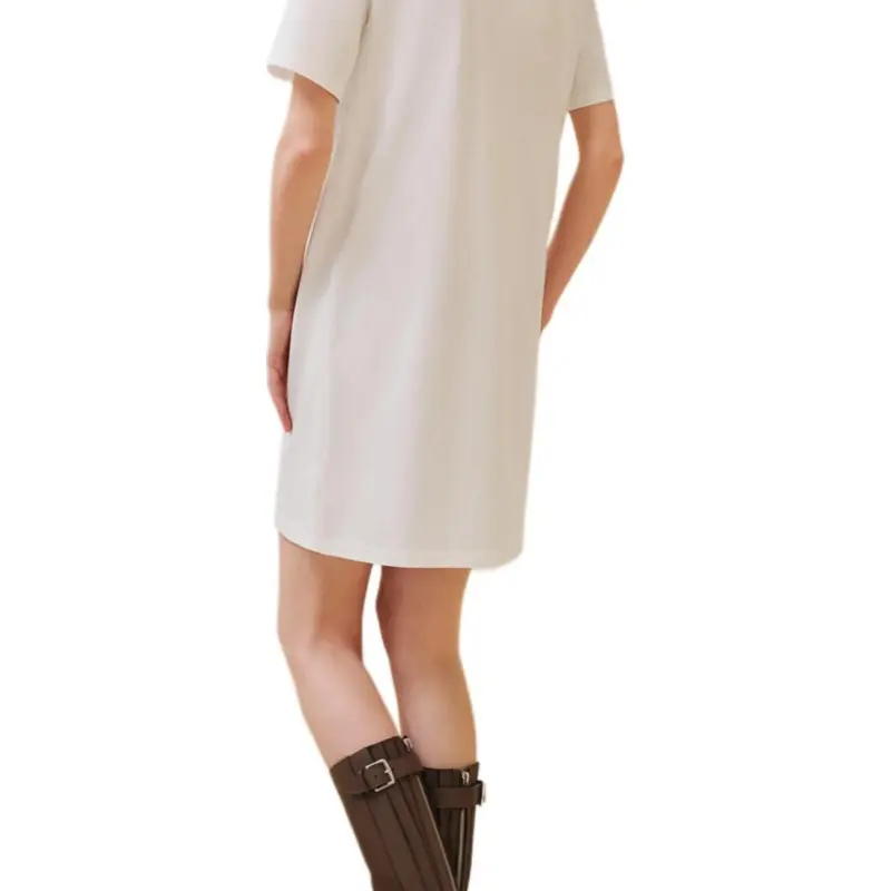 HERMES Short-Sleeved Dresses Women's Gray White-3