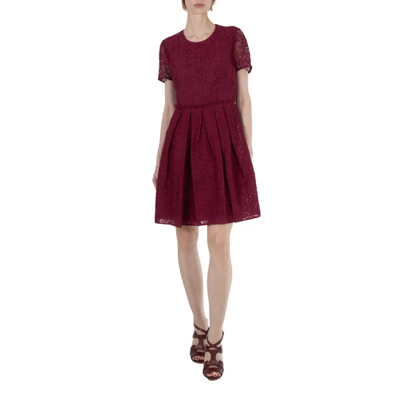 Burberry Short sleeve Flared Lace Dress-1