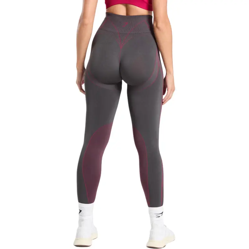 GYMSHARK Yoga Pants Women's Gray/Pink-1