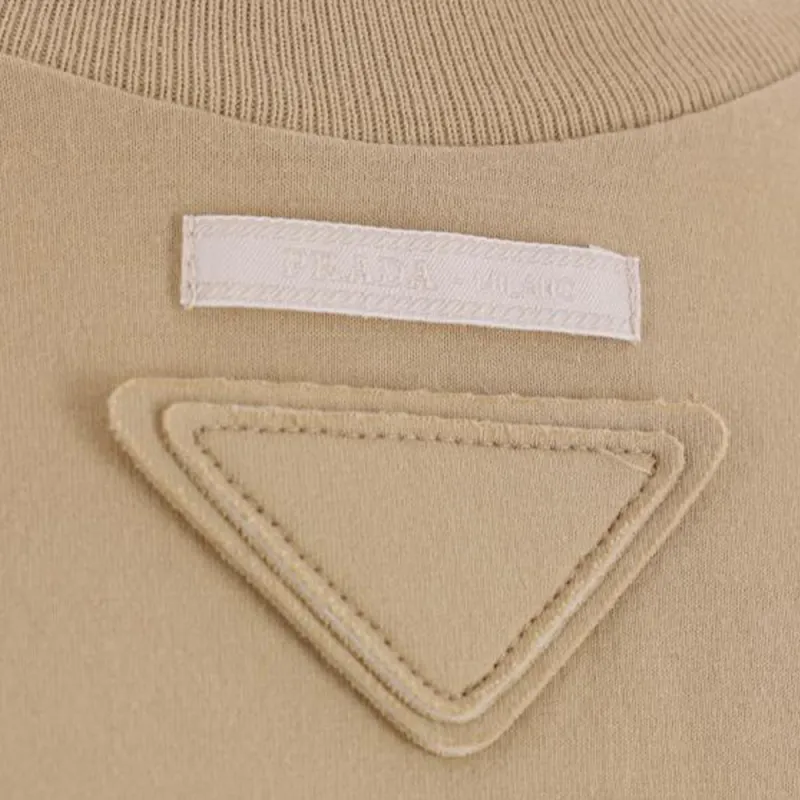 PRADA Logo Triangle Crewneck T Shirt-2