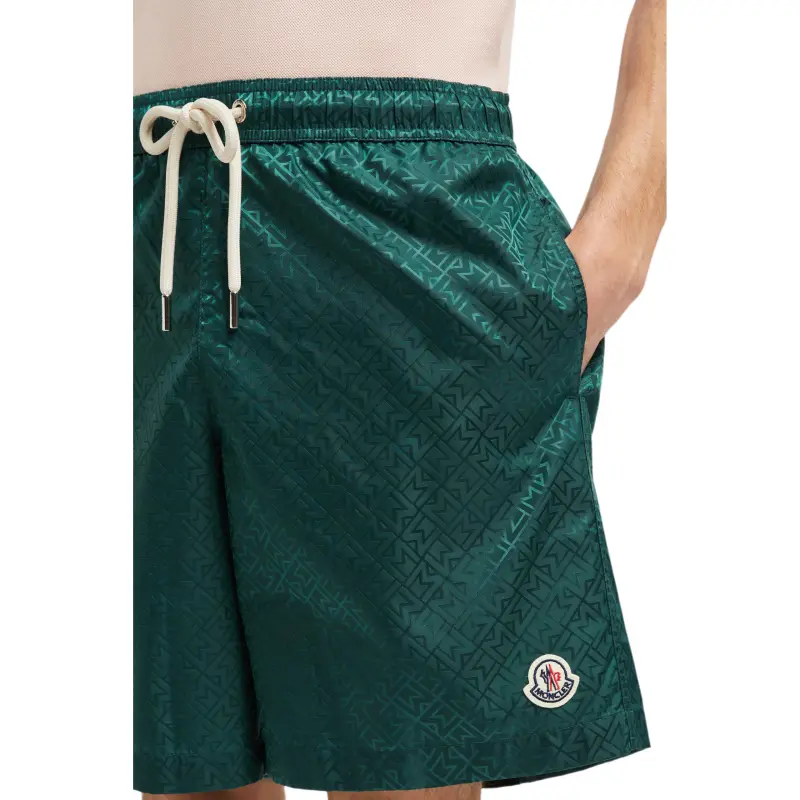 Moncler Logo Patch Drawstring Swim Shorts-3