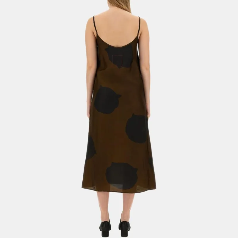 UMA WANG Anaya Abstract print Midi Dress-4