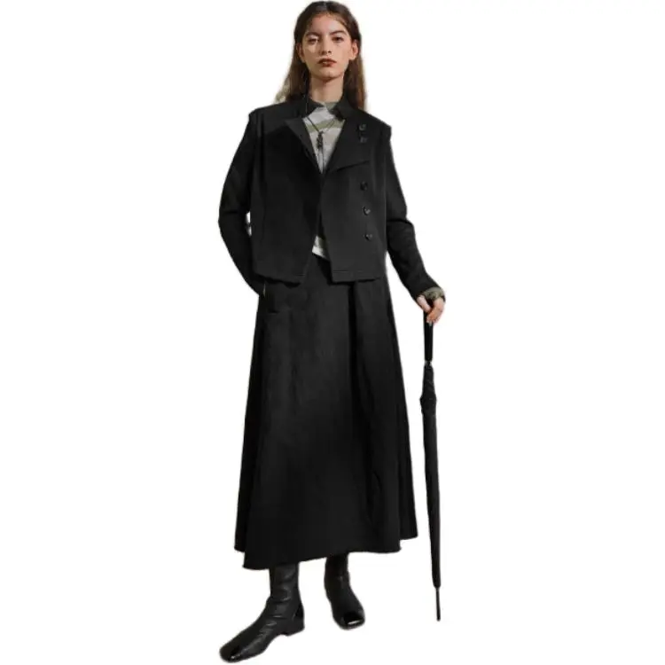 Rizhuo Jackets Coats Women's Serene Shadow Black-1