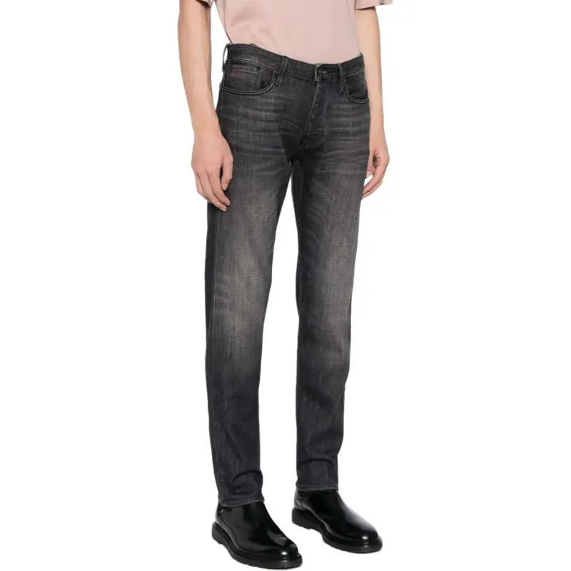 EMPORIO ARMANI Logo Patch Straight Leg Jeans-4