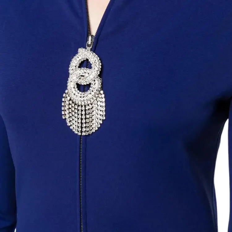 Balenciaga Long Sleeved Dress Regular Fit Women's Blue-4