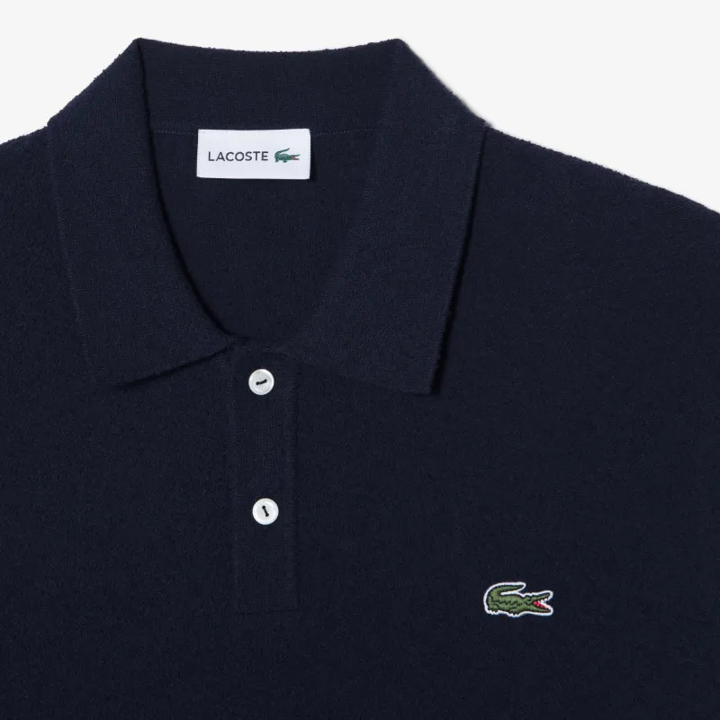 LACOSTE Logo appliqué Velvet Polo Shirt-4