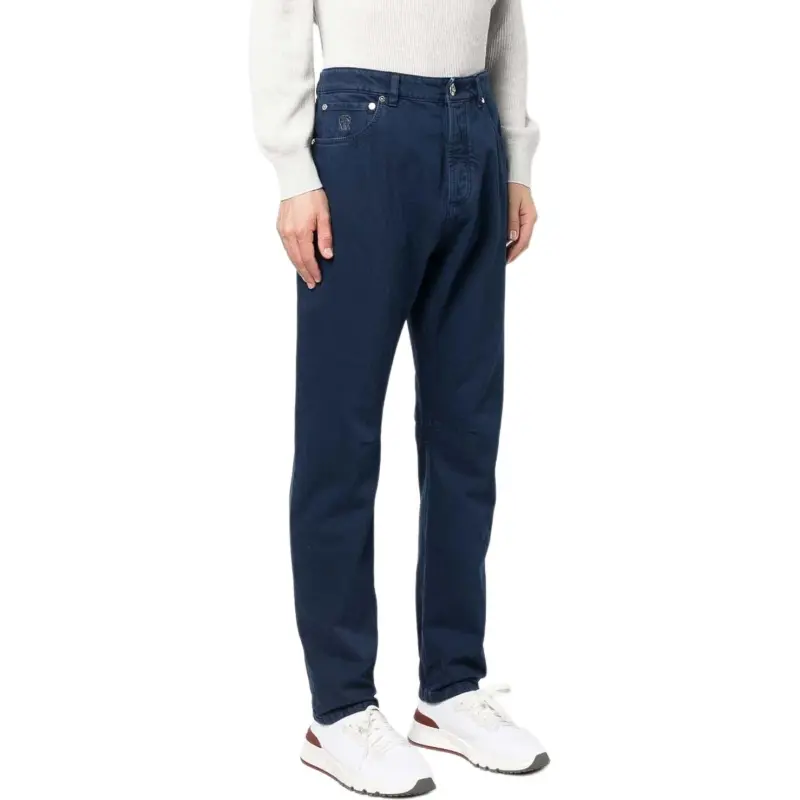 Brunello Cucinelli Logo Patch Straight Leg Jeans-4