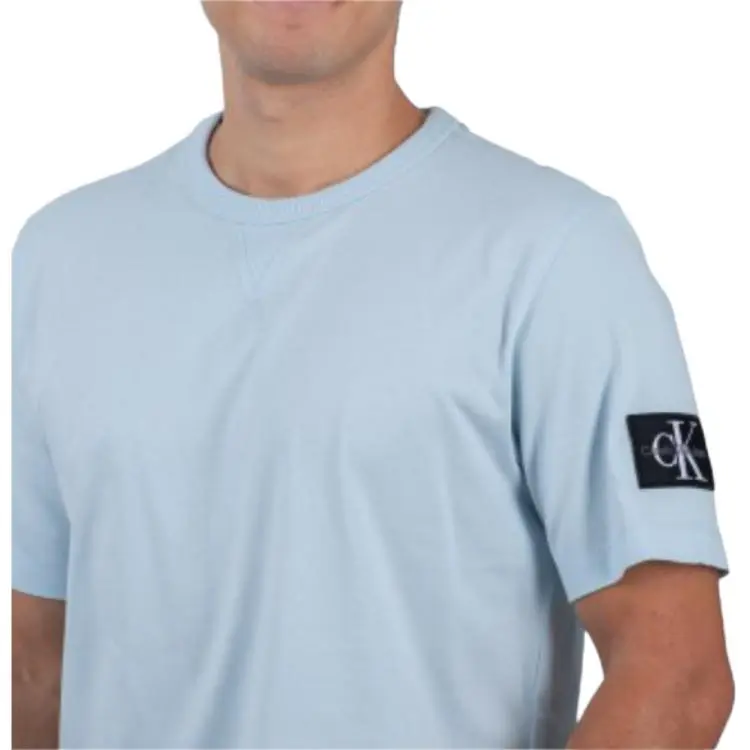 CALVIN KLEIN Monogram Badge T Shirt T Shirt Men's Light Blue-4
