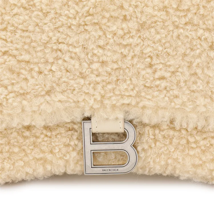 Balenciaga Hourglass Calfskin Hourglass Bag Shoulder Bag Crossbody Bag Handbag Small Size Women's Beige-8