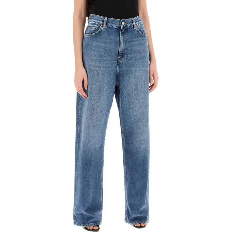 Valentino Logo Patch Straight Leg Jeans-3