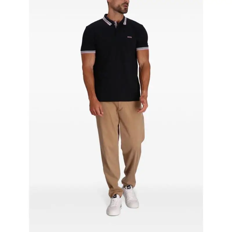 HUGO BOSS Logo Embroidered Short Sleeved Polo Shirt-4