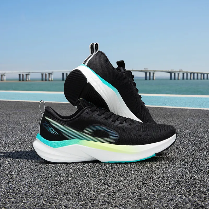 QIAODAN Speed 3LITE Cushioning, Slip Resistant, And Abrasion Resistant Low Top Casual Running Shoes Men's Black White-5