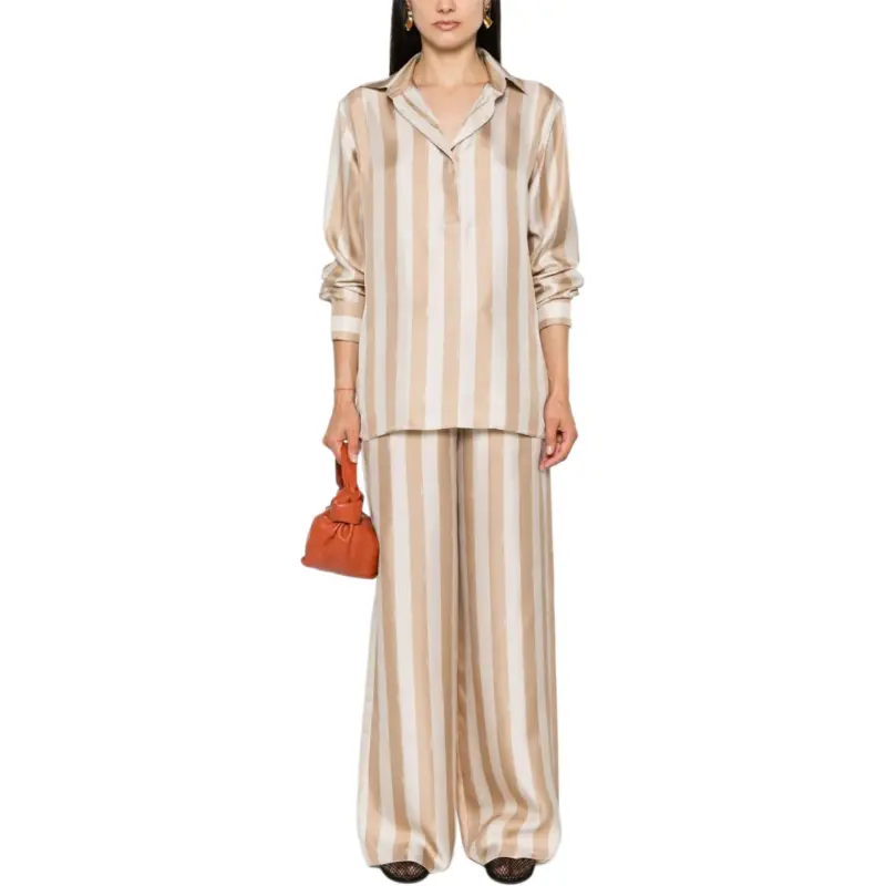 FENDI Pequin stripe Silk Palazzo Pants-2