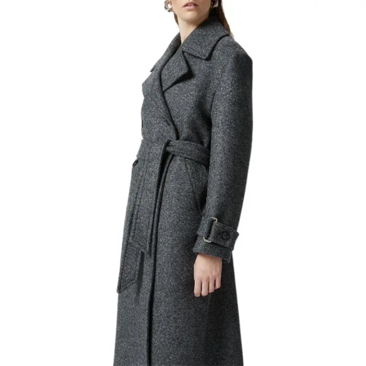PINKO Double Breasted Tie Fastened Trench Coat-2