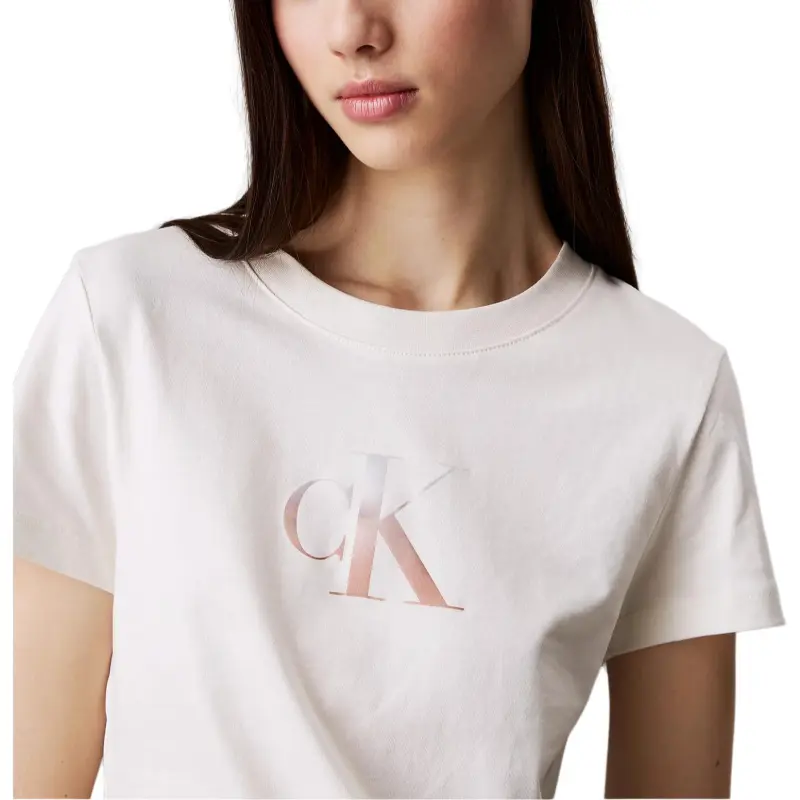 CALVIN KLEIN Regular T Shirt Women's Ivory Europe Version-3