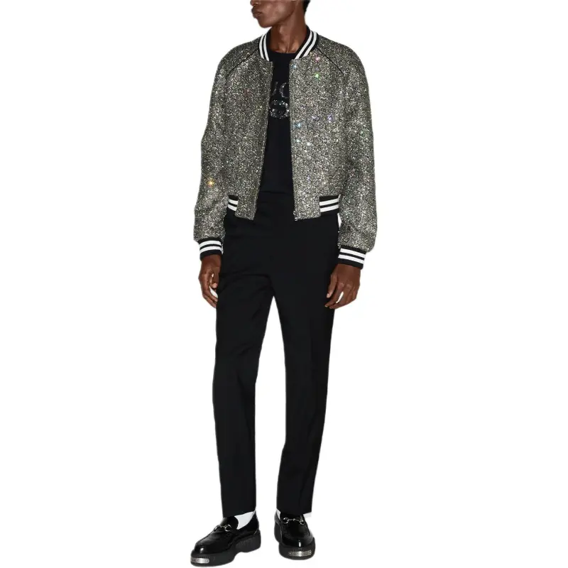 GUCCI Embroidered Tweed Bomber Jacket-1