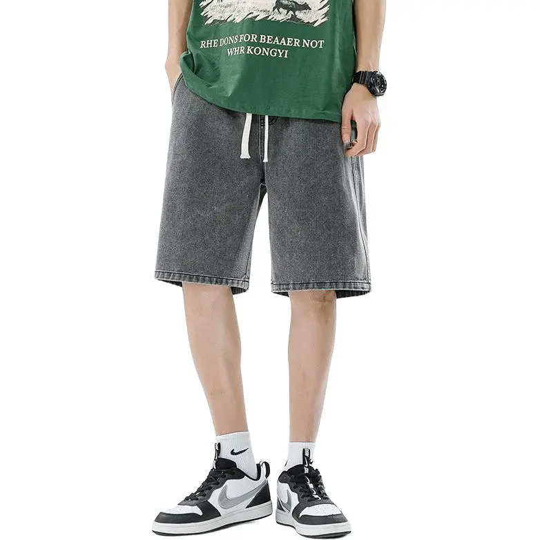 MGXEK Denim Shorts Unisex Smoke Gray-3