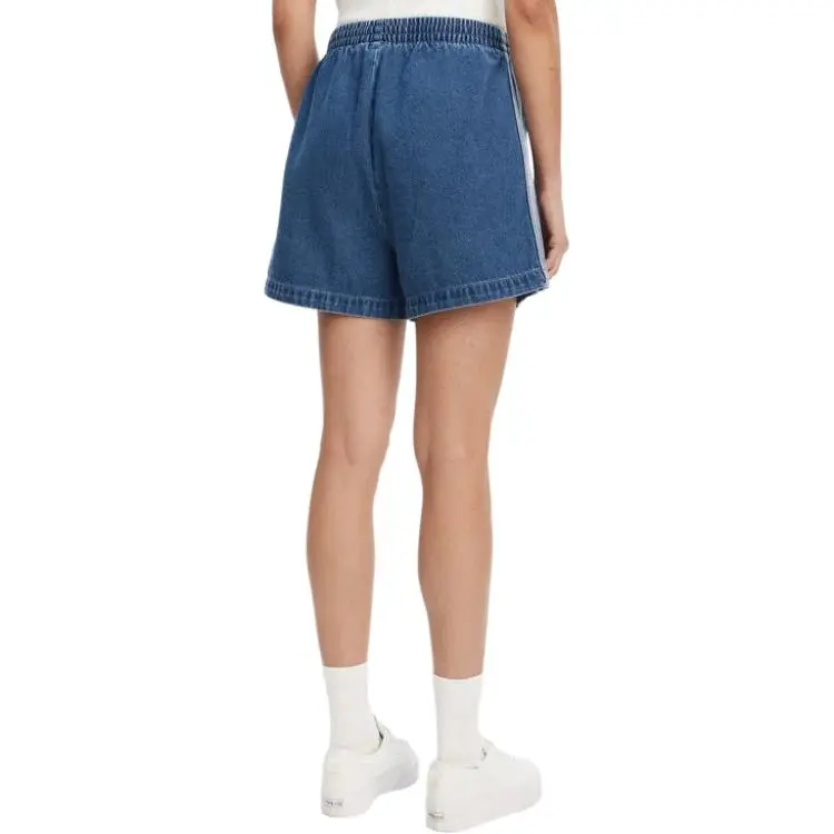 Adidas Women's Adicolor Denim Firebird Shorts Indigo Denim-3