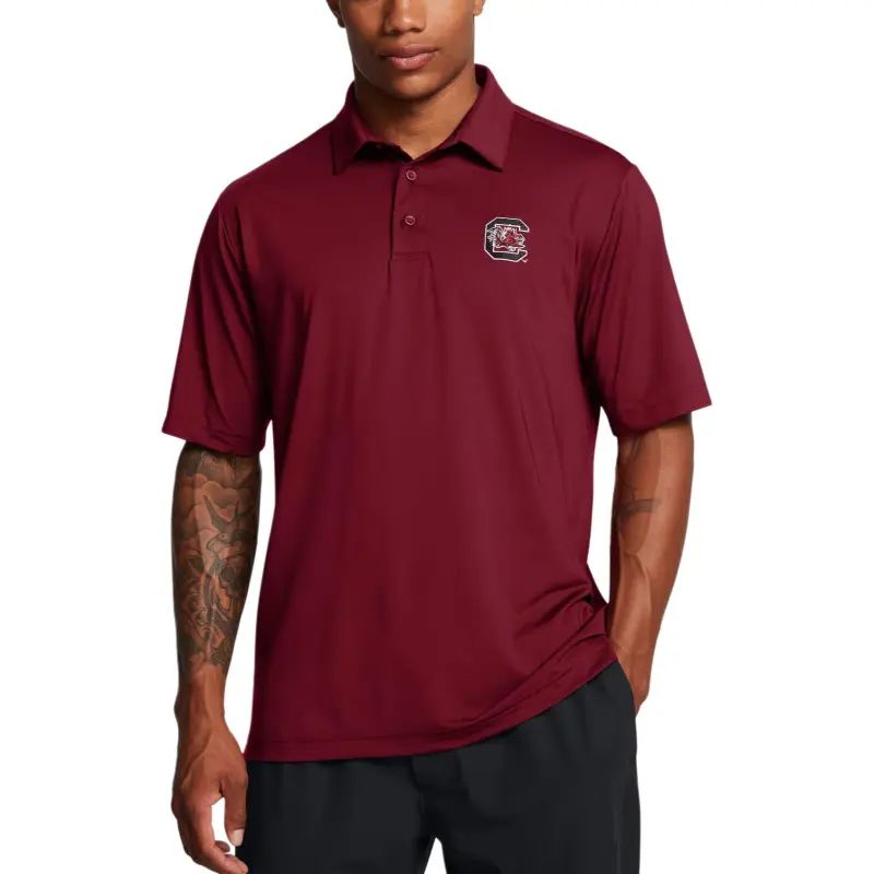 Under Armour Collegiate FW24 Polo Shirt Men's Dark Red-2