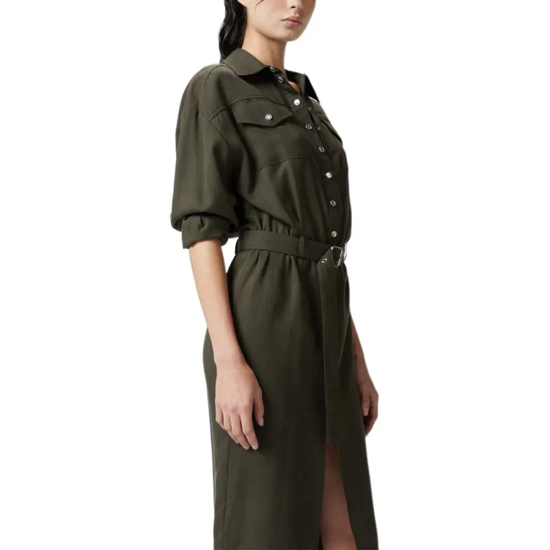 PINKO Utility Style Belted Shirt Dress-4