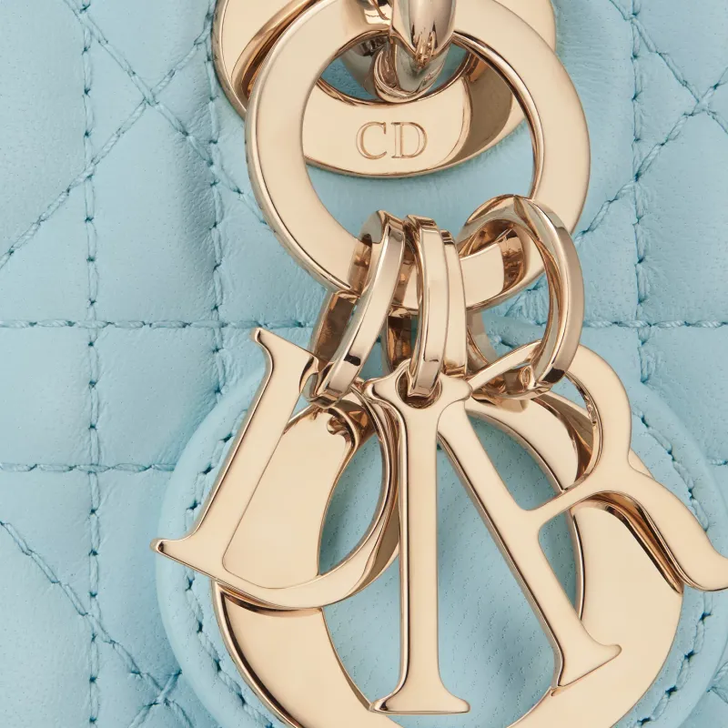 DIOR Lady D-JOY Sheepskin Shoulder Bag Crossbody Bag Handbag Extra Mini Women's Space Blue-6