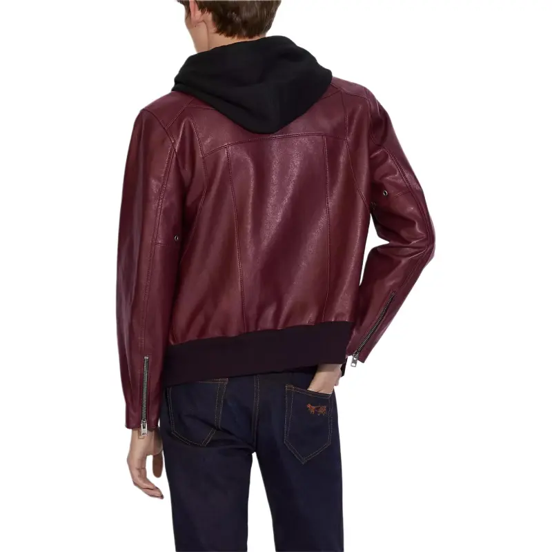 Champion X COACH Jackets Men Burgundy-2