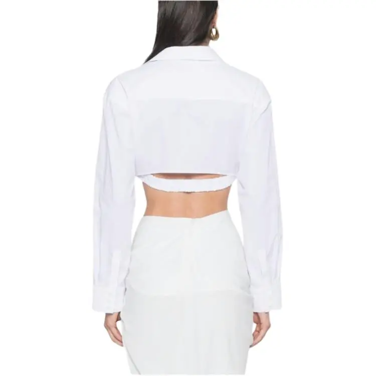Jacquemus Twist Detailed Cropped Shirt-4