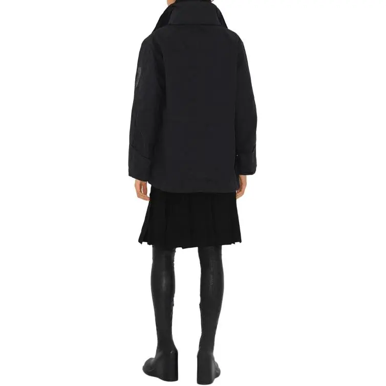 Burberry Parka Coats Women's Black-4