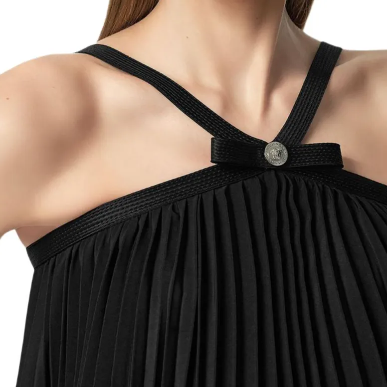 VERSACE Halterneck Pleated Top-4