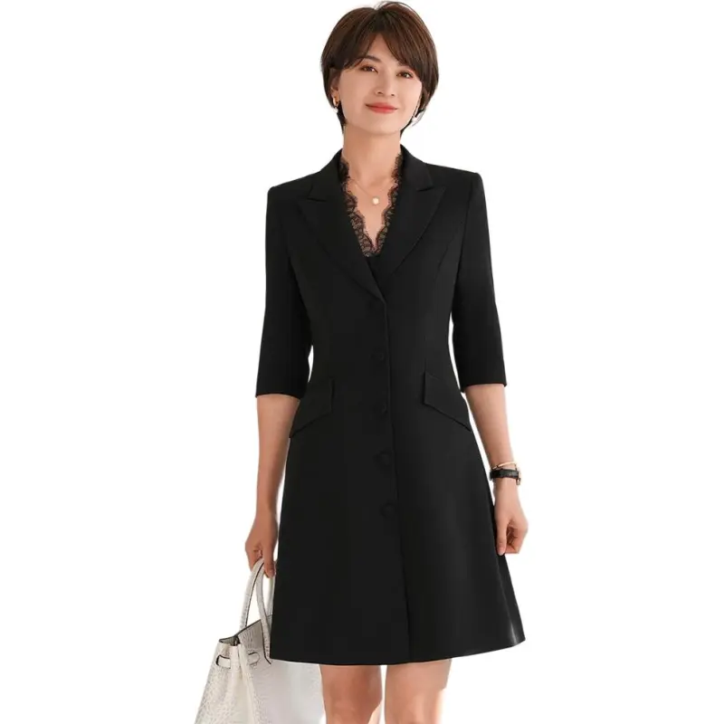 ONE SHALLOW Short Sleeved Dresses Women's Black-1