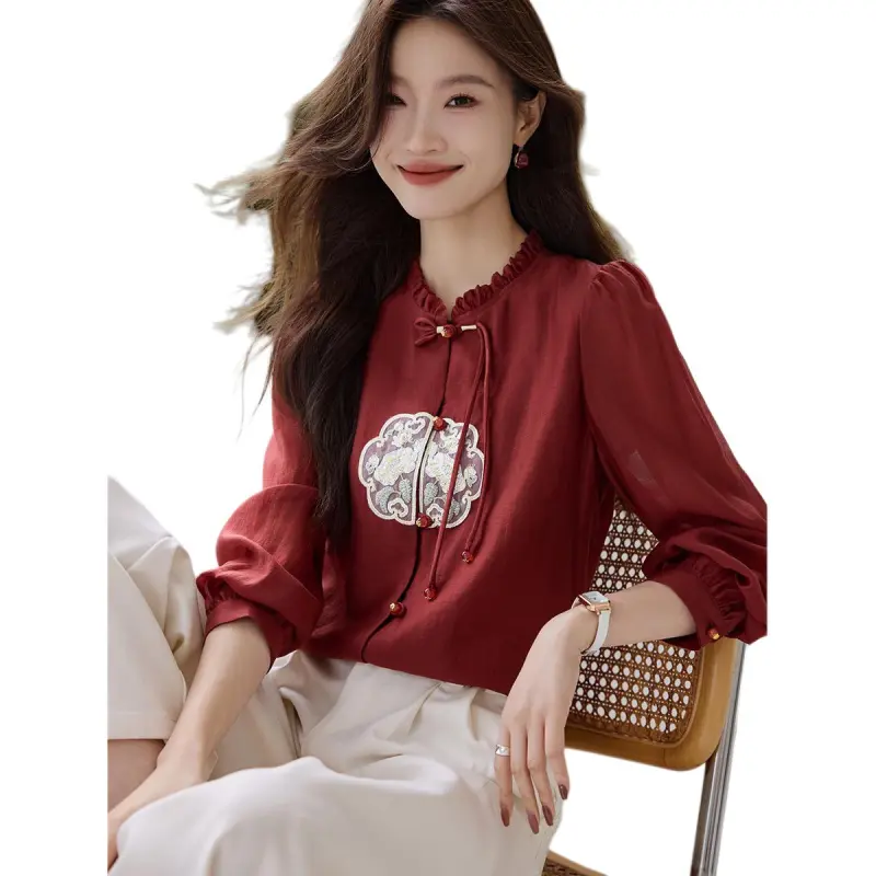 Mo Han Yi Mei Shirt Women's Red-3