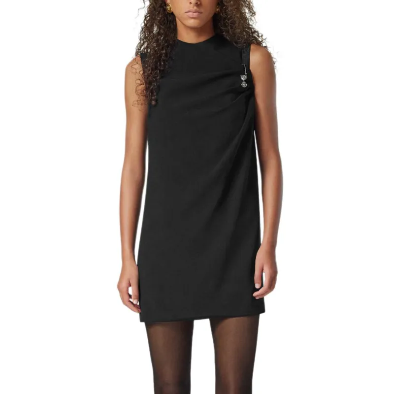 VERSACE Safety Pin Detailed Sleeveless Mini Dress-2