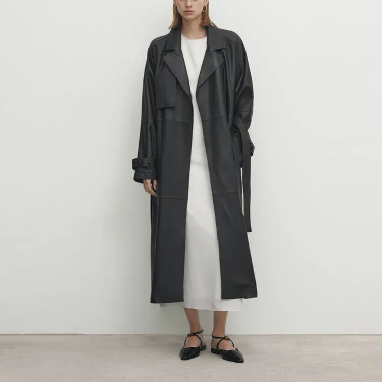 Massimo Dutti Trench Coat Women's Black-1