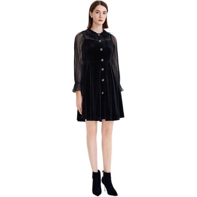 NINE WEST Long Sleeved Dresses Women's Black-5