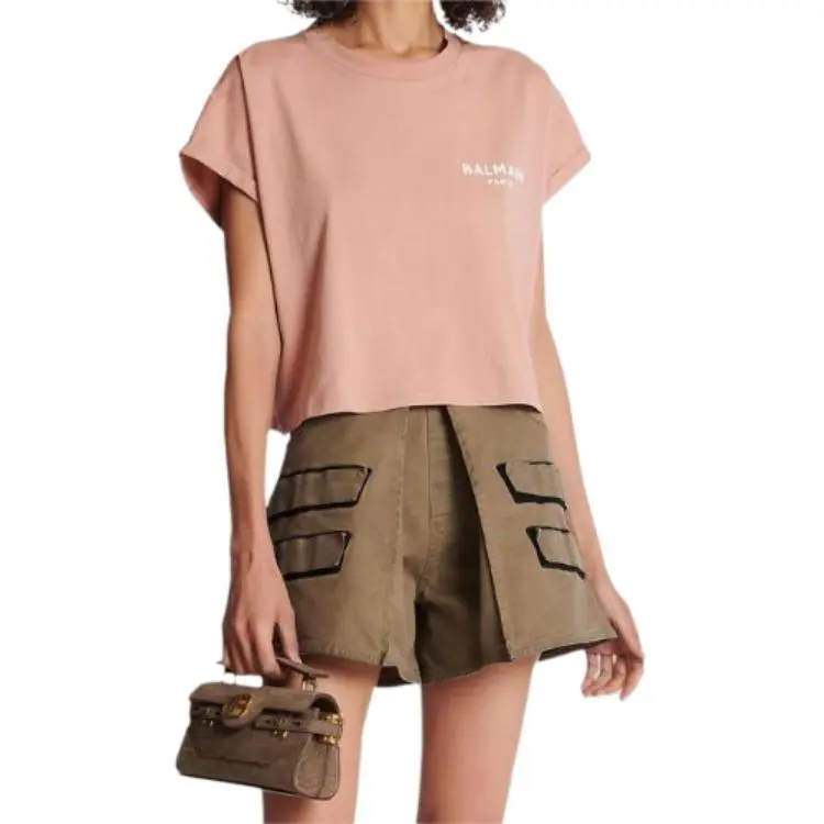 BALMAIN T Shirts Women's Light Pink-3