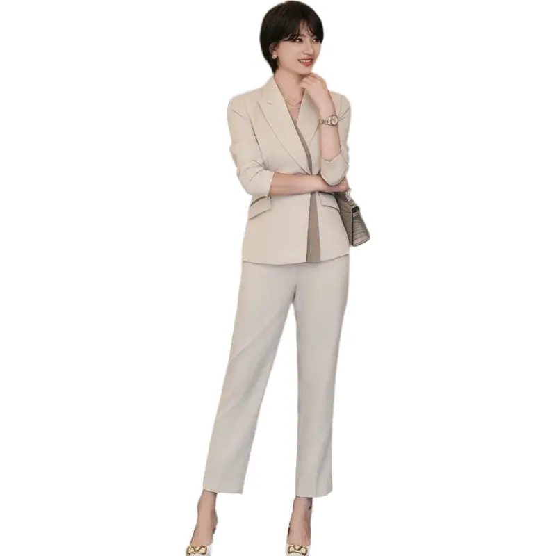 ONE SHALLOW Business Suits Women's Beige-4