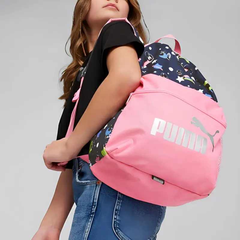 PUMA PHASE Fabric Backpack Small Size Women's Pink & Blue-3