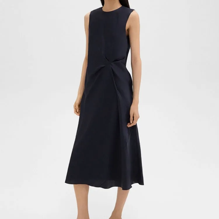 THEORY Sleeveless Dress Women's Deep Sea Blue-4