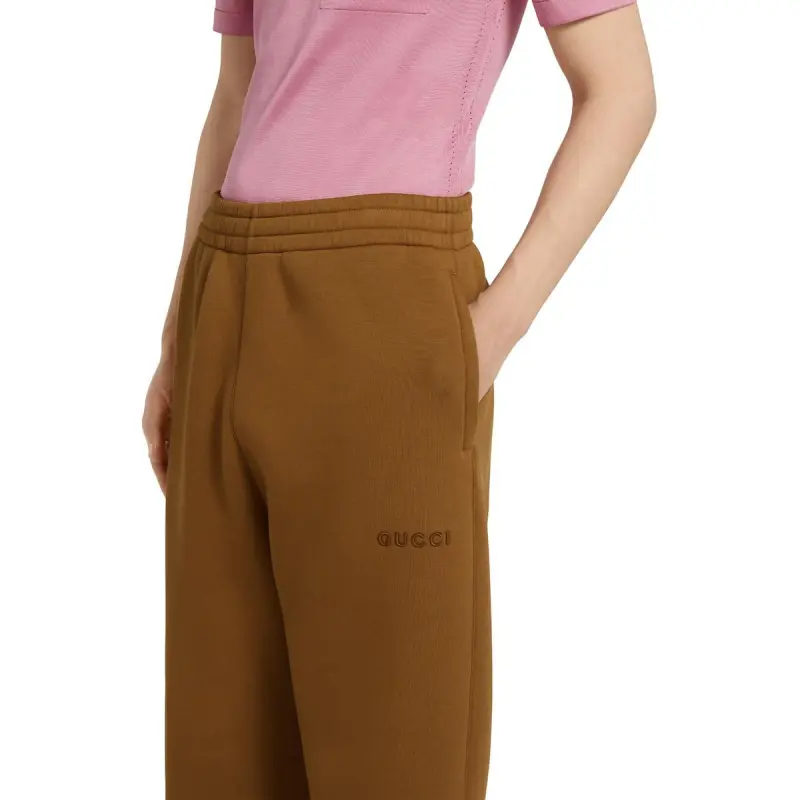 GUCCI SS25 Knitted Sweatpants Men's Brown-3