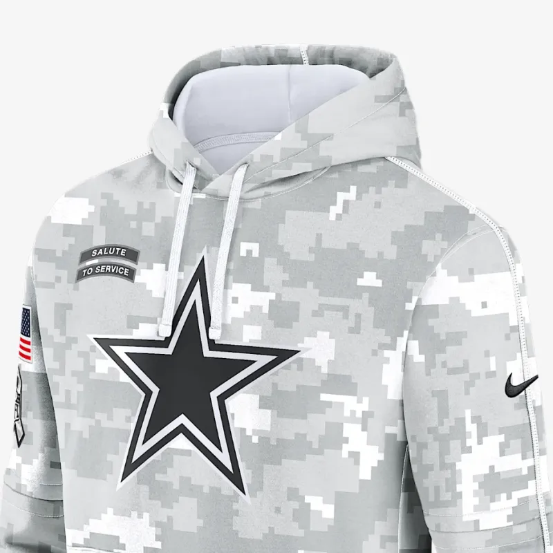 Nike Dallas Cowboys Salute To Service Primary Edge Club Men's Nike Nfl Pullover Hoodie-2