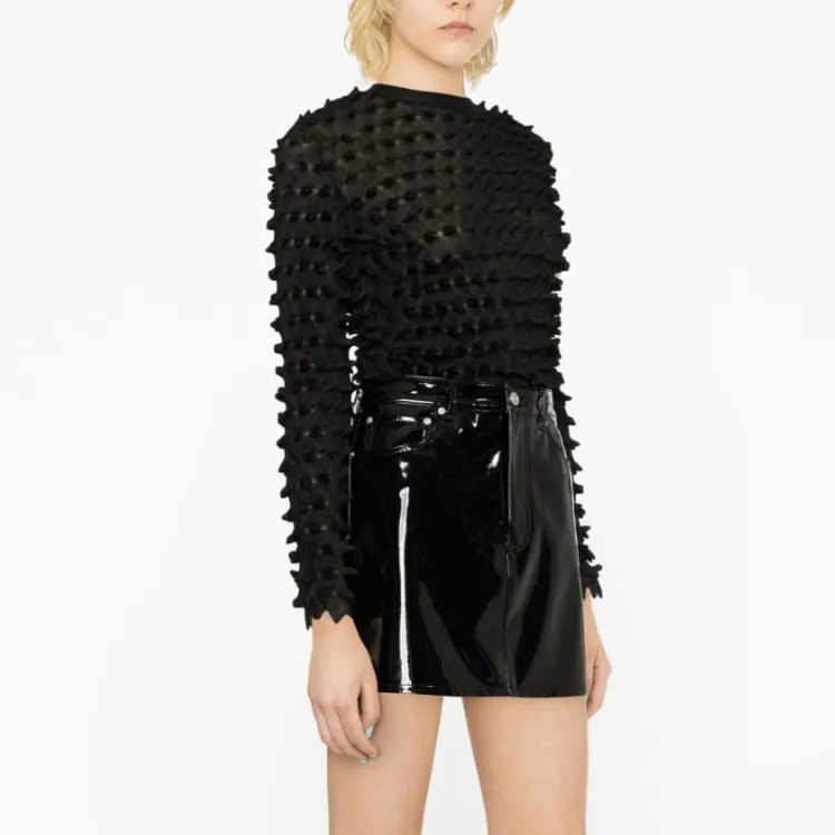 VERSACE Crop Tops Women's Black-3