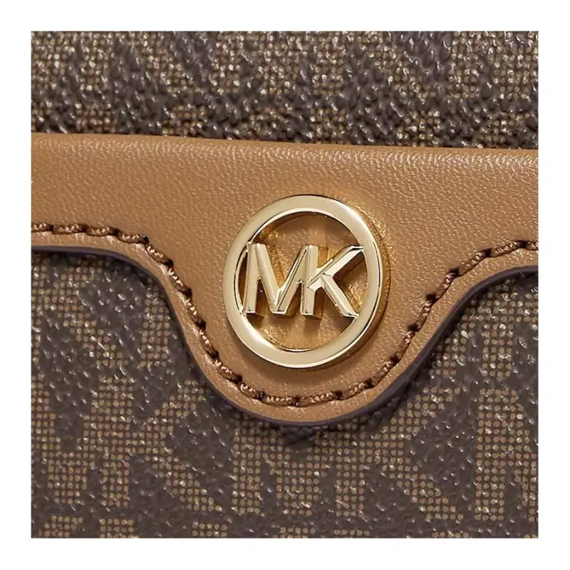 MICHAEL KORS Travel Artificial Leather Handbag, Crossbody Bag Trumpets Dark Brown & Acorn Brown-4