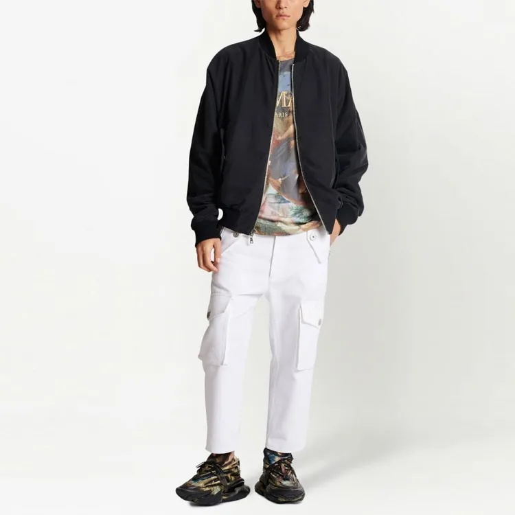 BALMAIN Painting Printed Reversible Zipped Bomber Jacket-2
