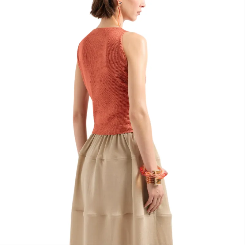 GIORGIO ARMANI Stretch Silk And Viscose Blend Bustier Top-2